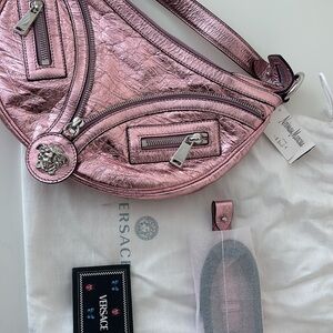 Versace Metallic Pink Shoulder Bag